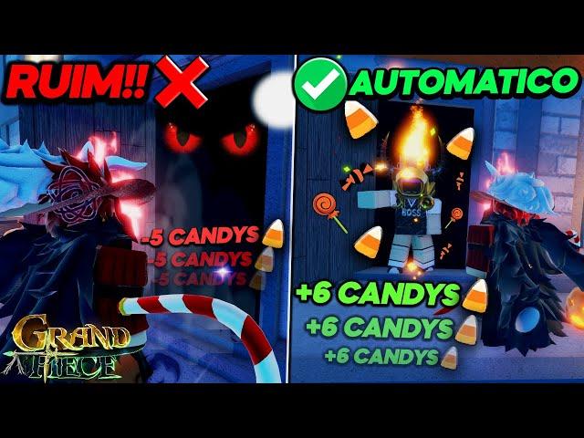 COMO FARMAR CANDIES AUTOMATICAMENTE no EVENTO de HALLOWEEN do GRAND PIECE do ROBLOX! MELHOR FORMA!!