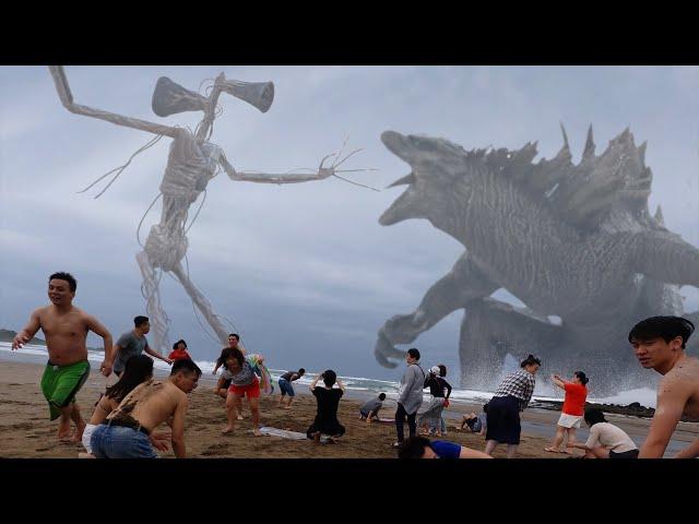 Godzilla vs. Siren Head in real life