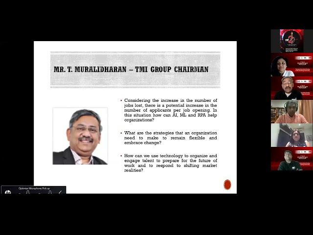 Mr. T. Muralidharan, Founder Chairman, TMI Group, spoke at the Recruiter's Day e-Meet - 4/7