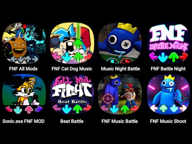 FNF Sliced but Everyone Sings it, FNF Cat Dog, Sonic.exe FNF, Music Night Battle, FNF Battle Night