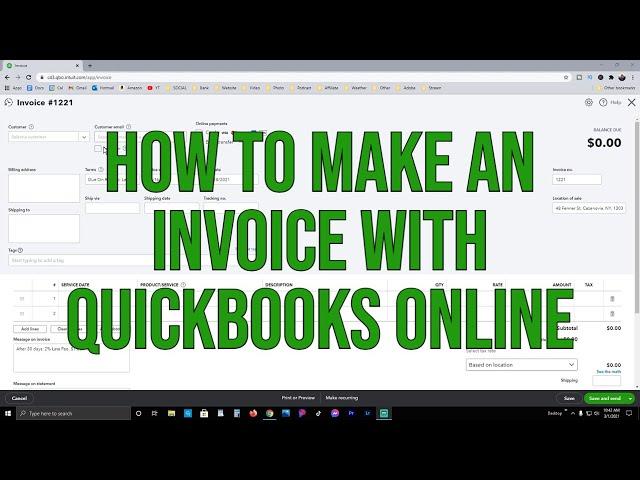 How To Make A Plowing Invoice With Quickbooks Online