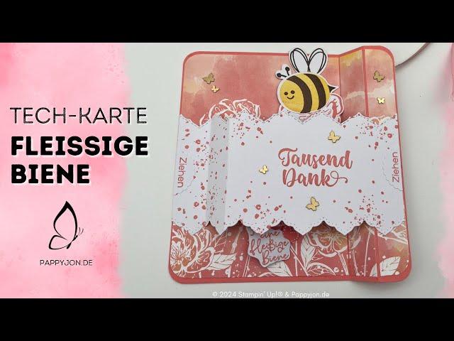 Tech-Karte Fleissige Biene | Anfänger geeignet | Tutorial | Pop-up | Basteln mit Papier | #Pappyjon