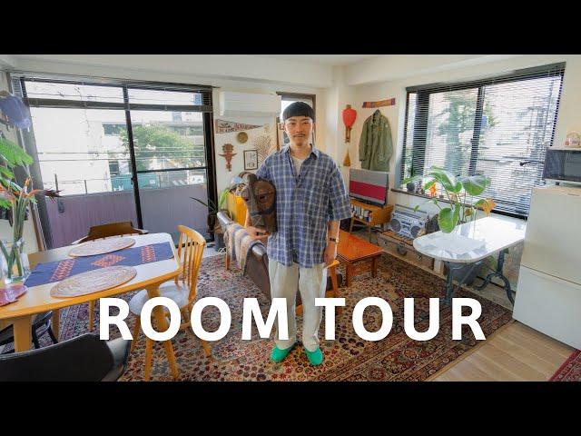 【ROOM TOUR】1LDK of antique collectors in full rooms | Space combined with folk art furniture | Japan