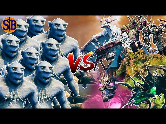 50 Trolls vs Every Bosses | Valheim Mob Battle