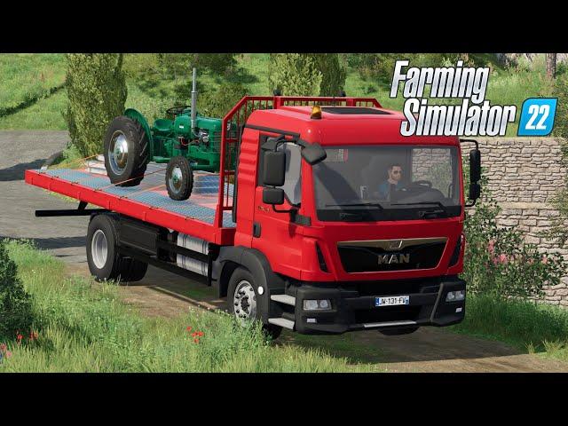 FS22 - TRANSPORTING an old TRACTOR with MAN TGM - Truck mod for Farming Simulator 2022 Roleplay Mods