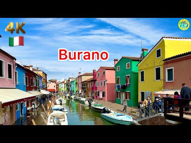 Exceptional houses BURANO Italy/ Walking Tour/4K60fps/HDR Part 1