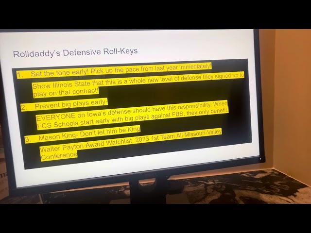 Mister Rolldaddy’s Hawkeye Football Analysis.  2024 Week 1- Iowa vs. Illinois State