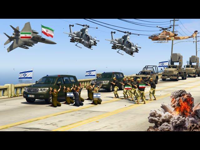 Israeli Secret Weapons Supply Convoy Badly Destroyed by Irani Jets, Drones & Helicopters -GTA V