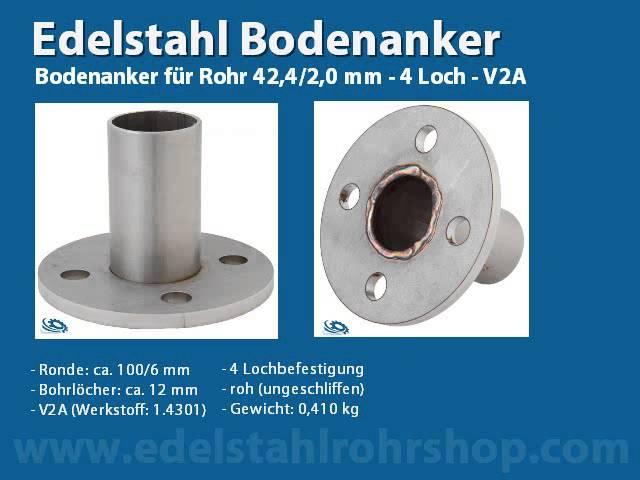 Bodenanker aus VA Edelstahl für Geländer