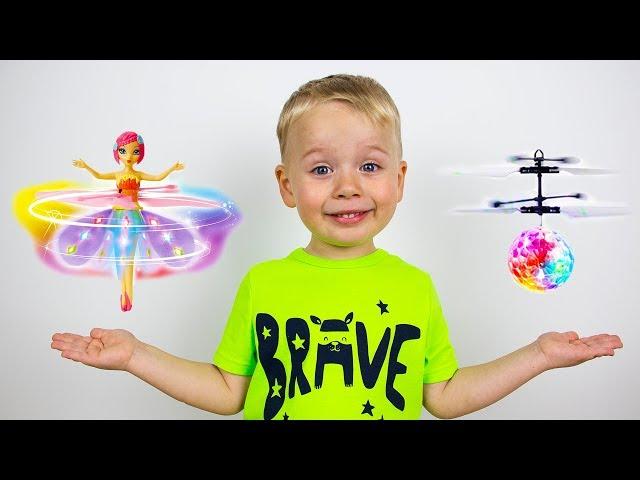 KIDS Playing with FLYING Kids TOYS | Gaby and Alex