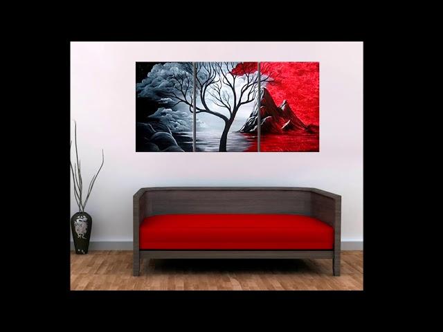 Modern Abstract Painting Wall Decor Landscape Canvas Wall Art 3 Piece