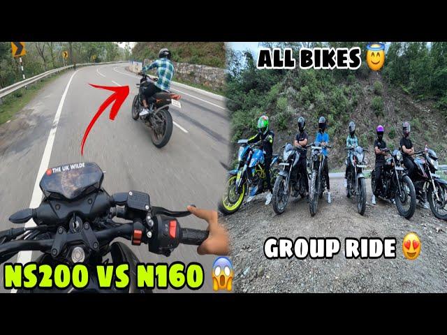 Hyper ride in mountain ️ ns200 vs n160 | group ride ️ | The UK wilde