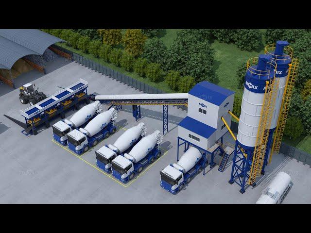 What Is The Working Process Of Concrete Batching Plant? - 60 m3 Batching Plant (AJ 60) 3D Animation