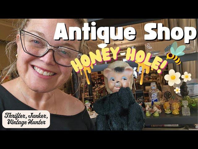 Sweet Little Antique Shop Honey Hole! Shop Along With Me Vlog