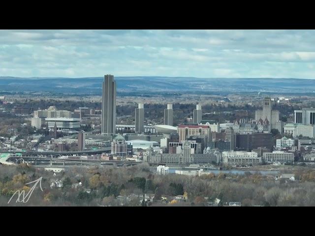 Albany Skyline Drone View