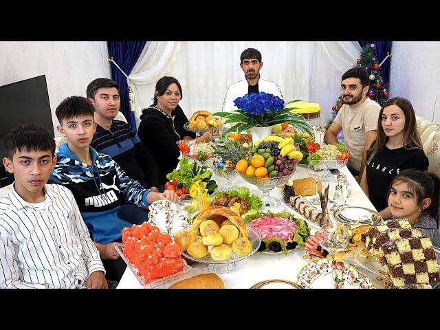 New Year's Table Prepared by an Azerbaijani Woman Alone for 1 Day