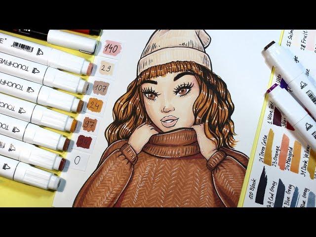 How to Draw Sweater Texture【 Touch Five Markers Tutorial 】