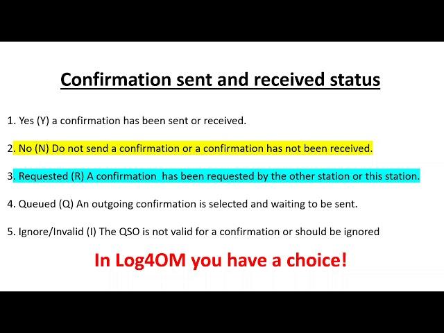 Log4OMV2 Confirmations