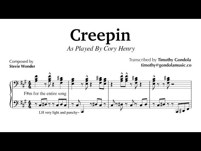 Cory Henry plays Stevie Wonder (Creepin) | Piano Transcription