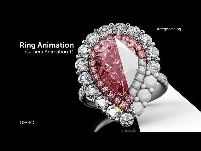 Ring Animation 11 on Black Background. Photorealistic rendering. Jewelry Visualization.