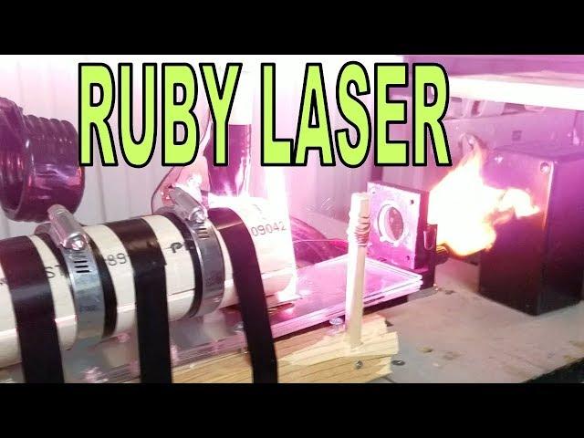 Giant 13kJ  RUBY LASER CANNON! Test Shots and Overview!!