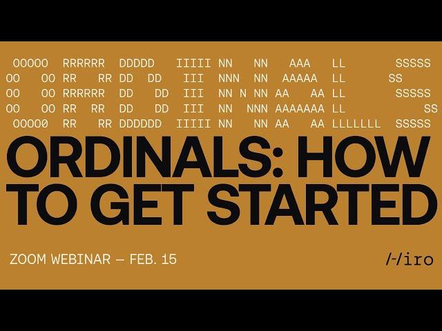 Ordinals: How to Get Started