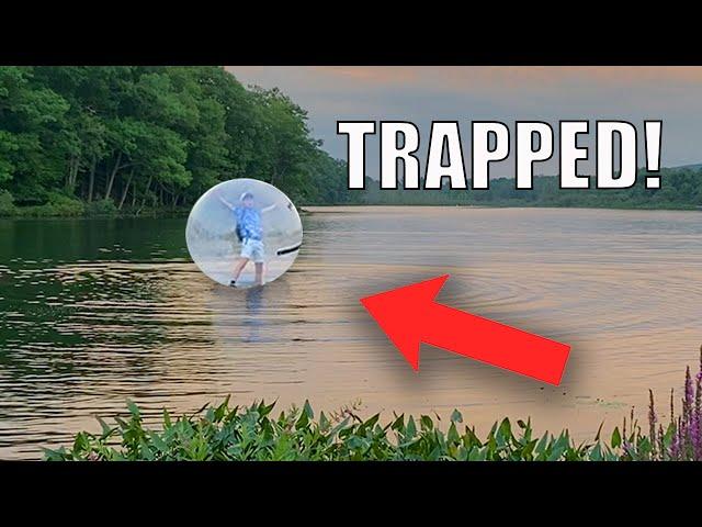 Overnight Challenge In a ZORB BALL On The Lake!