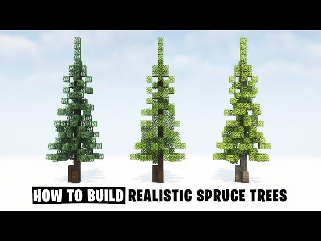 Minecraft Tutorial | How to Build a Spruce Tree / Pine Tree  + Download