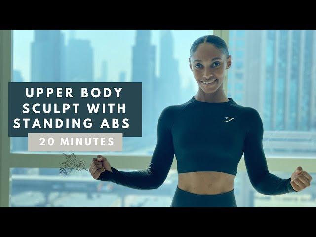 20 min Dumbbell Upper Body with Standing Abs at home | Strengthen & Tone Muscle