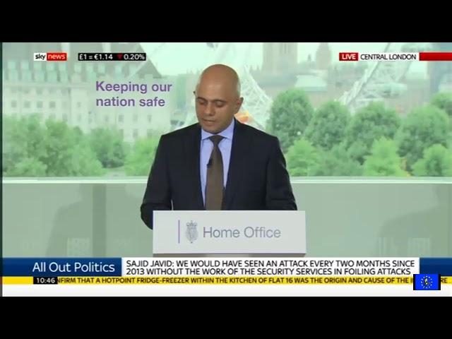 Sajid Javid sets out his 'vision' for UK security services and counter terrorism