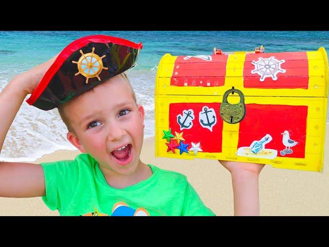 Children Found Toy Pirate Treasures Video for kids from Vlad and Niki