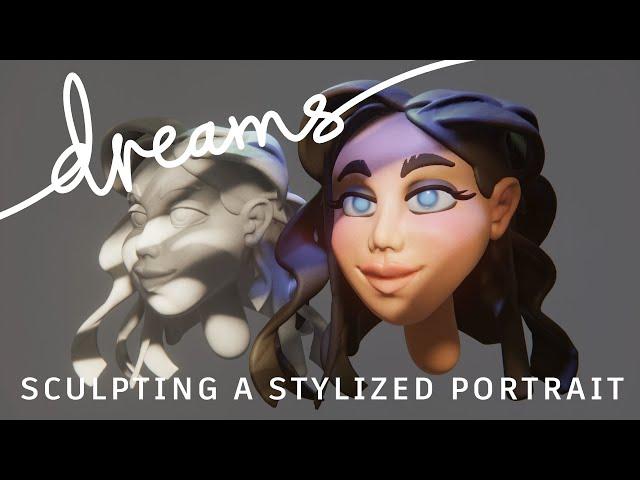 Sculpting a girl in Dreams, PS5. Realtime process