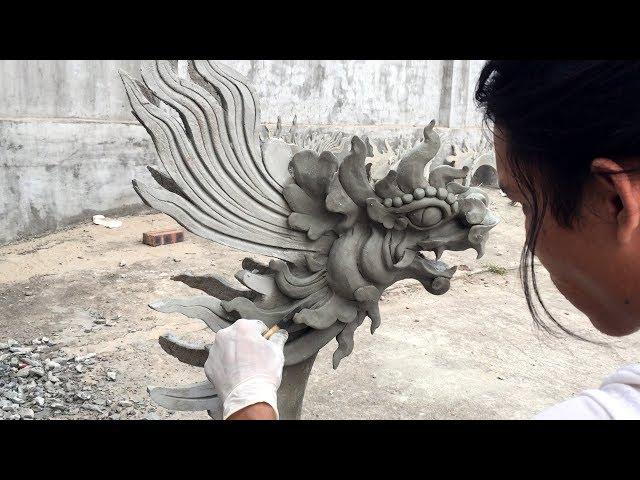 Construction of dragon statues by cement - NTD construction