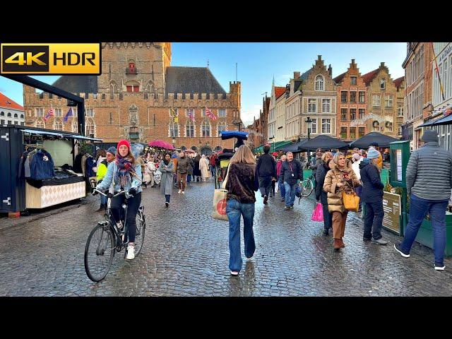 Bruges (Belgium) Walking Tour | The Dreamy city of Belgium [4K HDR]