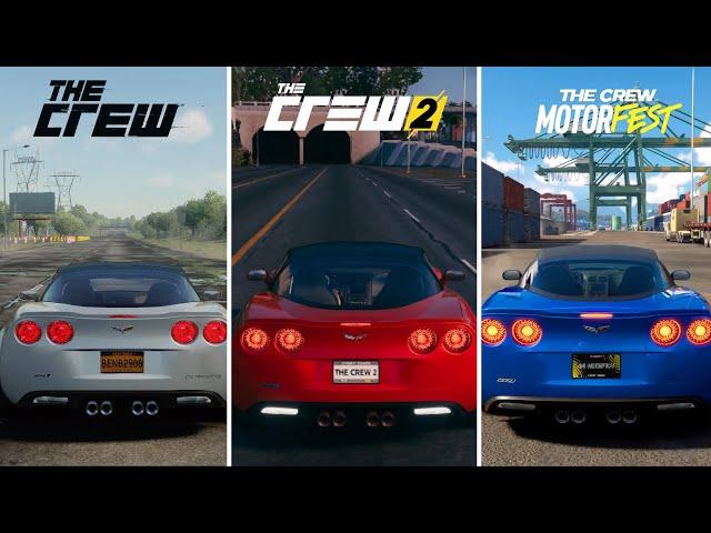 The Crew vs The Crew 2 vs The Crew Motorfest | Details and Physics Comparison