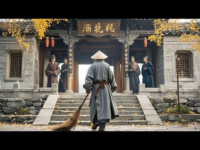 Kung Fu Movie! The slow-moving Shaolin sweeping monk’s martial arts reach the peak of perfection