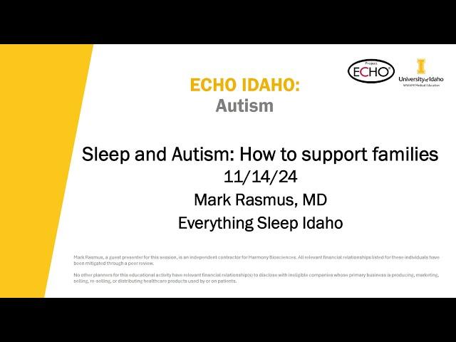 Sleep and Autism: How to support families  - 11/14/2024