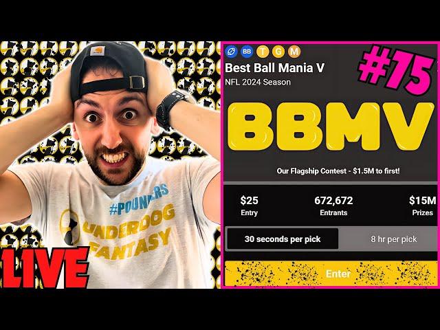Best Ball Mania 5 #75 ADP MOVERS! | Underdog Fantasy LIVE Draft