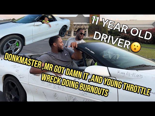 Donkmaster Mr Got Damn It and Young Throttle wreck doing burnouts  @mr.gotdamnit