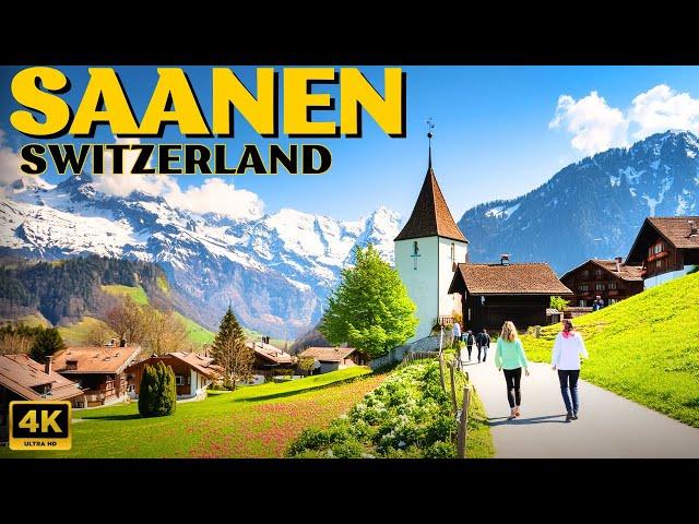 Spring in Saanen, Switzerland  Walking Tour 4K