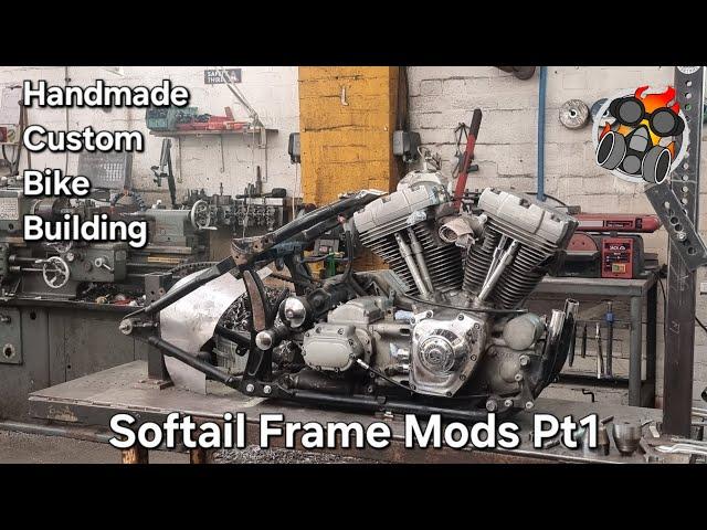 Harley Softail Frame Chopped Handmade Custom Bike Building #chopper #bike #handmade #bike #builder