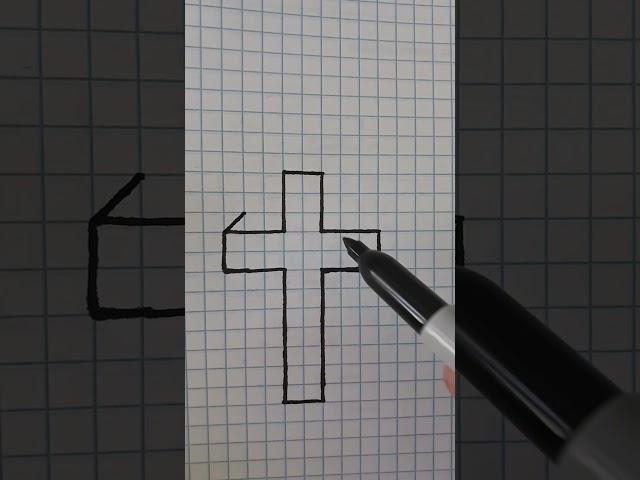 dibujo Cruz 3D