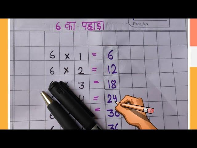 table of 6 in hindi, 6 ka pahada, hindi table of 6,6 का पहाडा़|