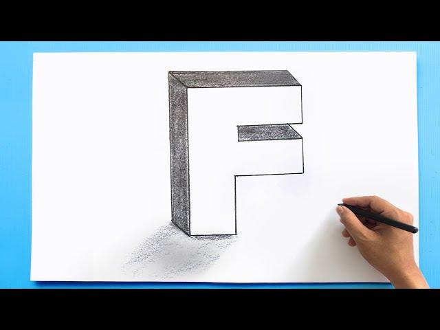 3D Letter Drawing - F