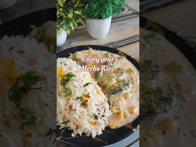 "Flavorful Herb Rice with Corn -Perfect for Any Meal!"हर्ब राईस(Recipe in Comm.)#trending #ytshorts