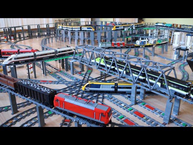 LEGO Train Track Setup #04 | 350m Tracks, Big Bridges, Automated Switches & Train Station