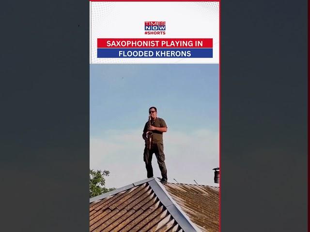 Saxophonist Plays On Top Of A Roof In Flooded Kherson #shorts