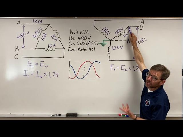 Delta and Wye - Volts, Amps, & VA