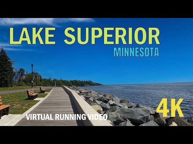 Scenic Virtual Run by Lake Superior | 4K Virtual Running | Grandma's Marathon Course