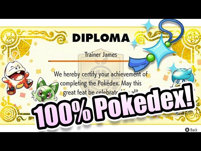 I Completed The Pokémon Scarlet and Violet Pokédex and Earned the Shiny Charm!